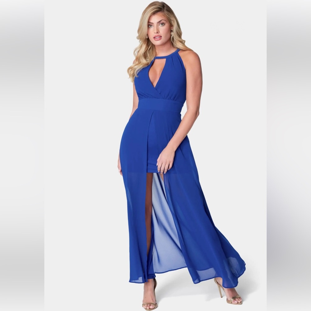 Bebe CROSS FRONT MAXI DRESS